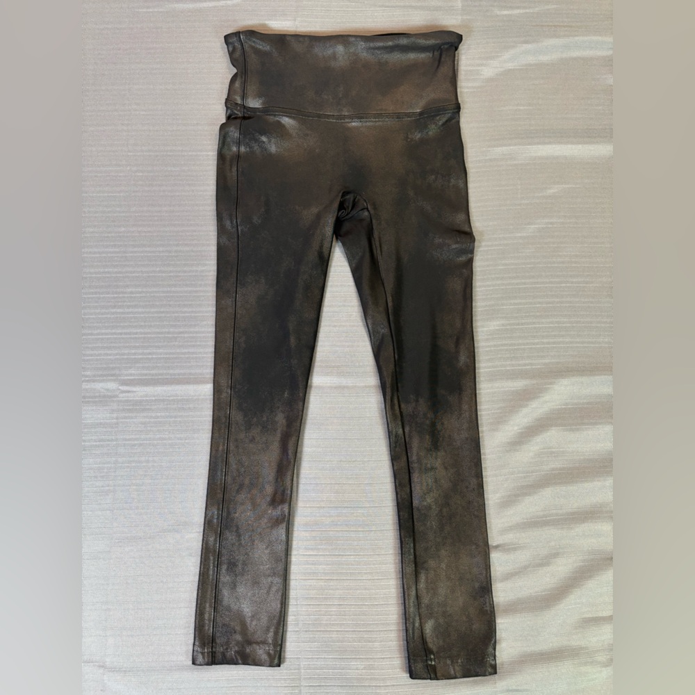 SPANX Faux Leather High-Waist Leggings in Black